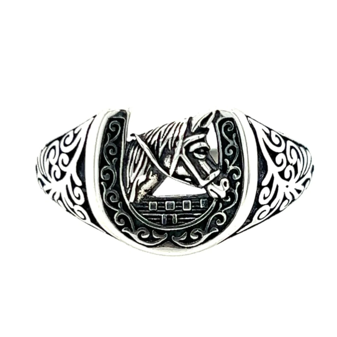 Horseshoe with horse ring
